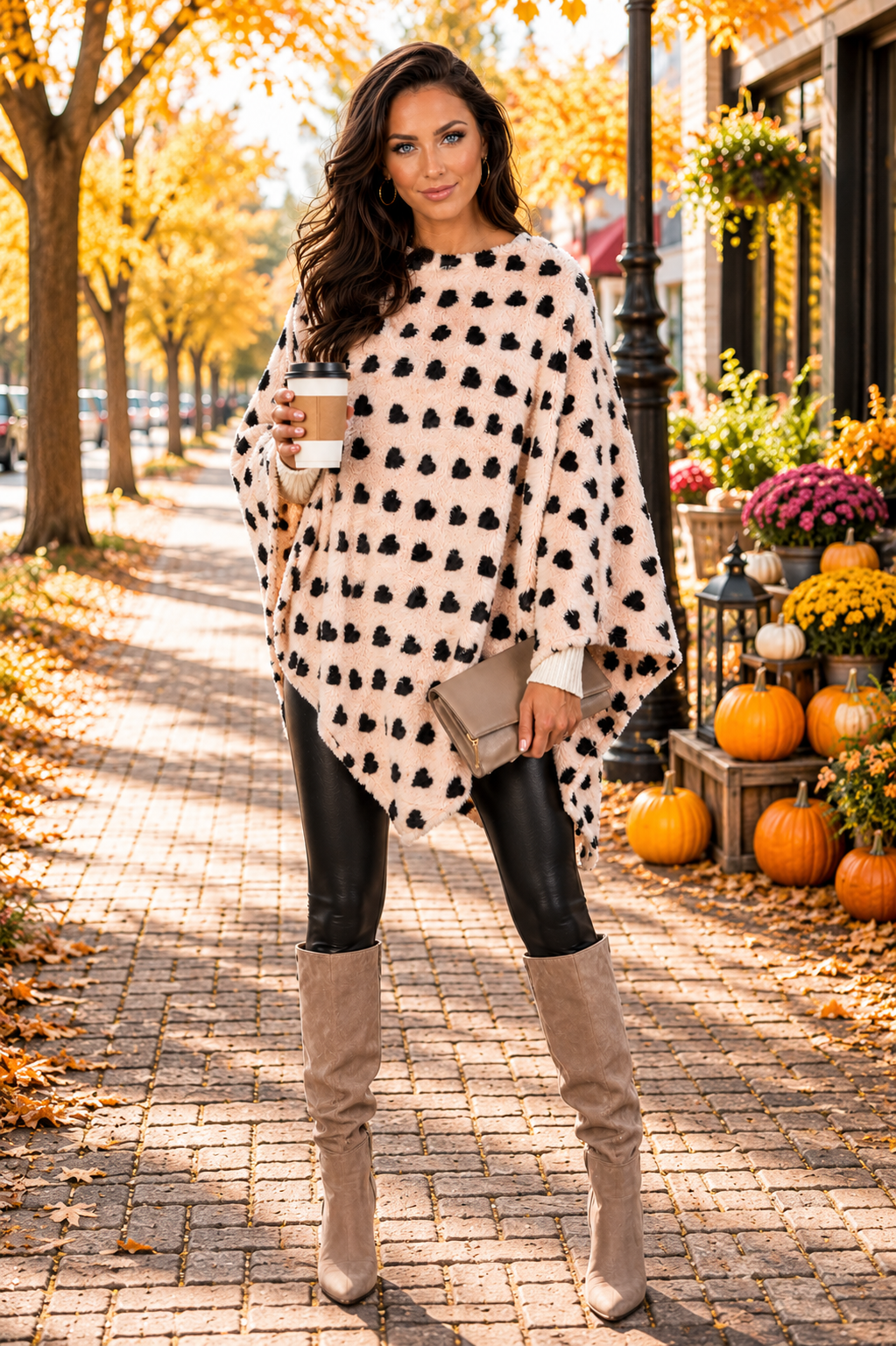 9.3.26 Poncho supersoft w heart pullover OS