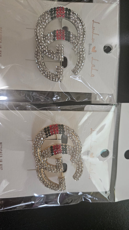 8.8.25 Brooche GG w red/green bling
