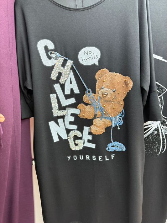 3.12.26 Dress YK black challenge teddy bear