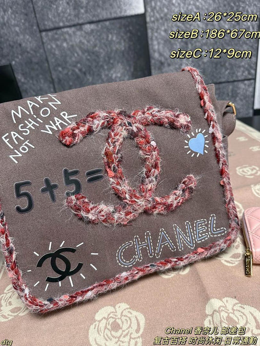 1.12.26 Purse C graffiti brown carry bag