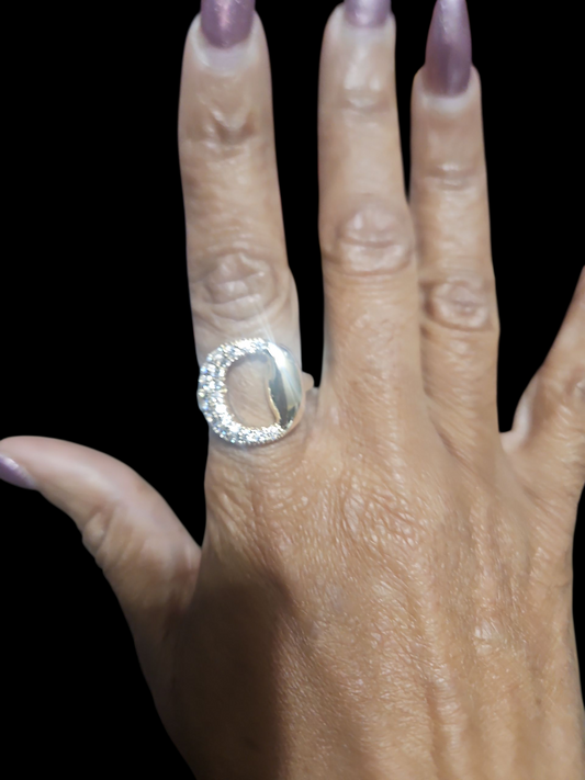 1.29.26 Ring gold halfrhinestone shoehorse