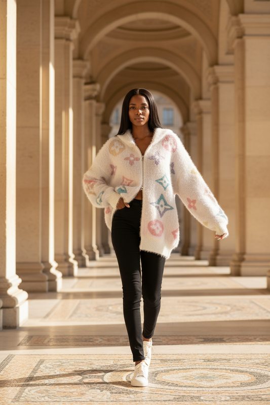 12.18.25 Sweater pastel color L zip up