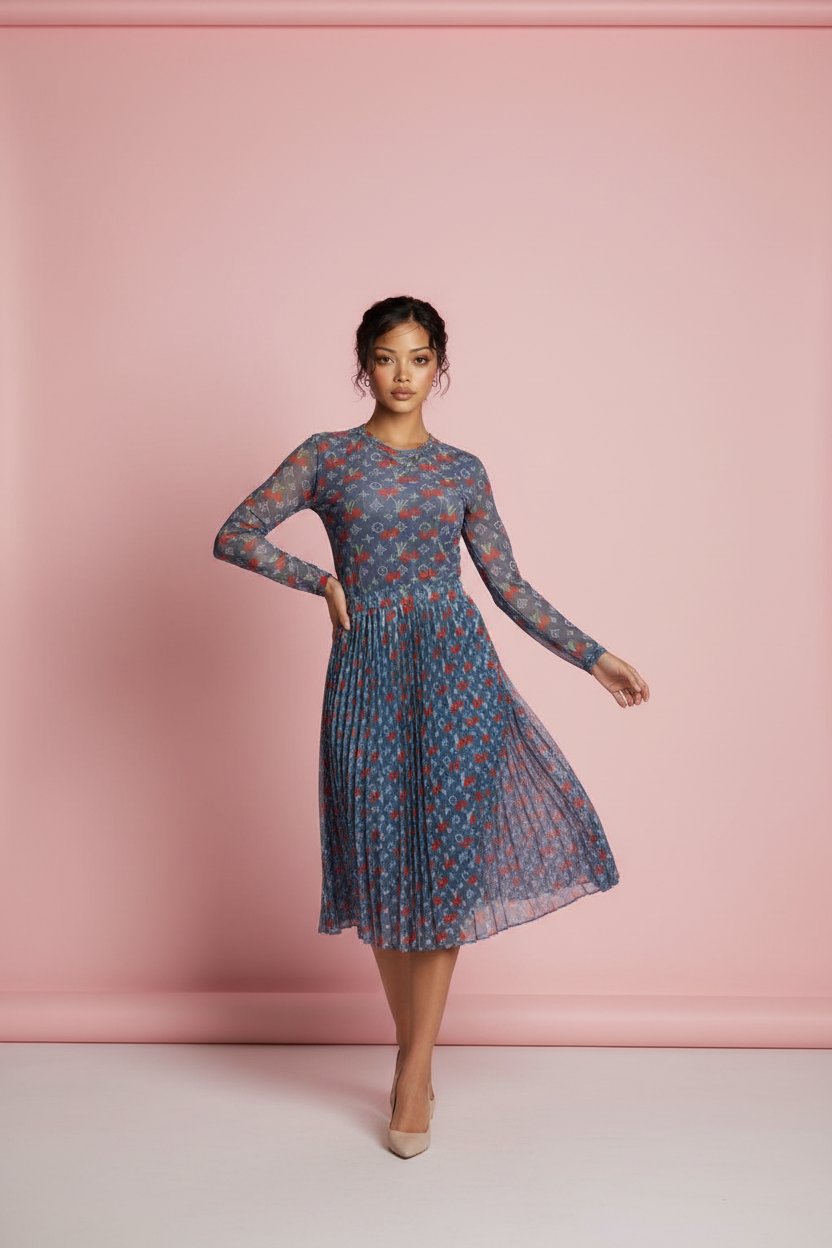 10.24.25 Skirt Set L design 2pc skirt set white L blue 1x