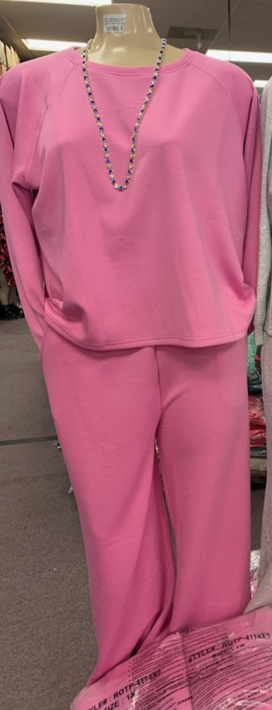 6.6.26 Pants set Zenana hot pink microsoft fiber set 1x