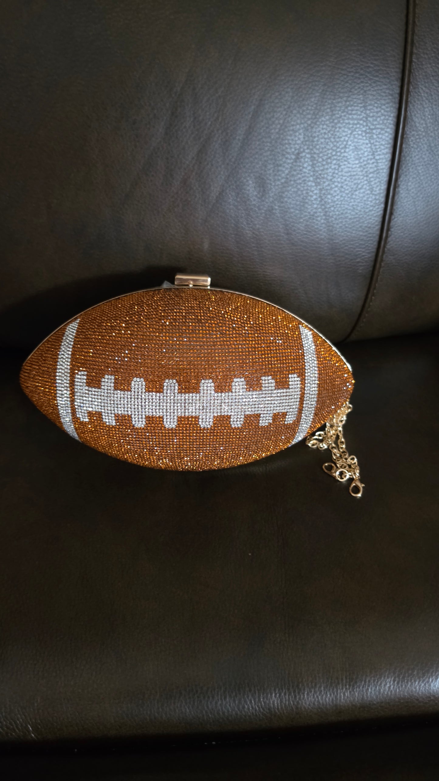 9.1.26 Purse brown football bling