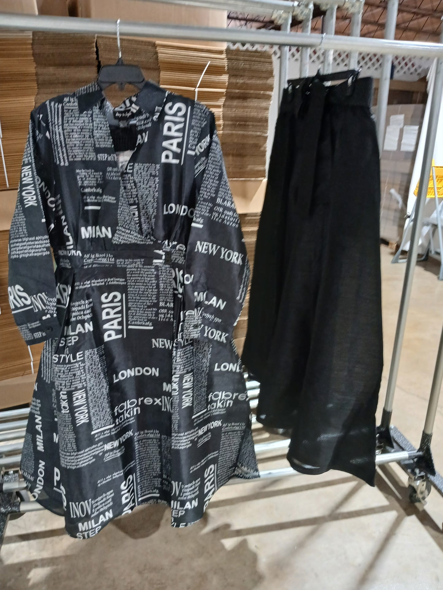 7.11.26 Pants set bw newspaper  set up to 2x