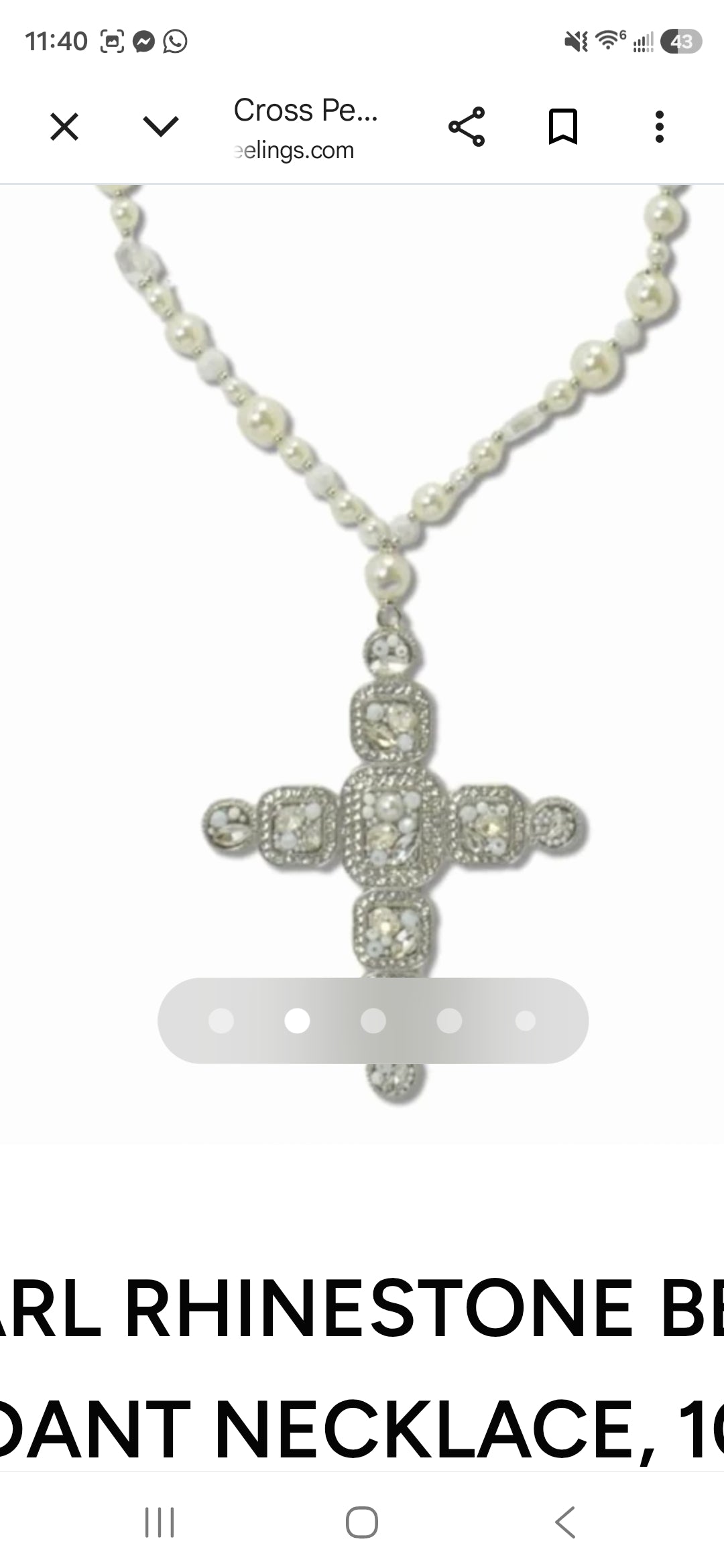 9.24.26 Necklace beaded silver cross