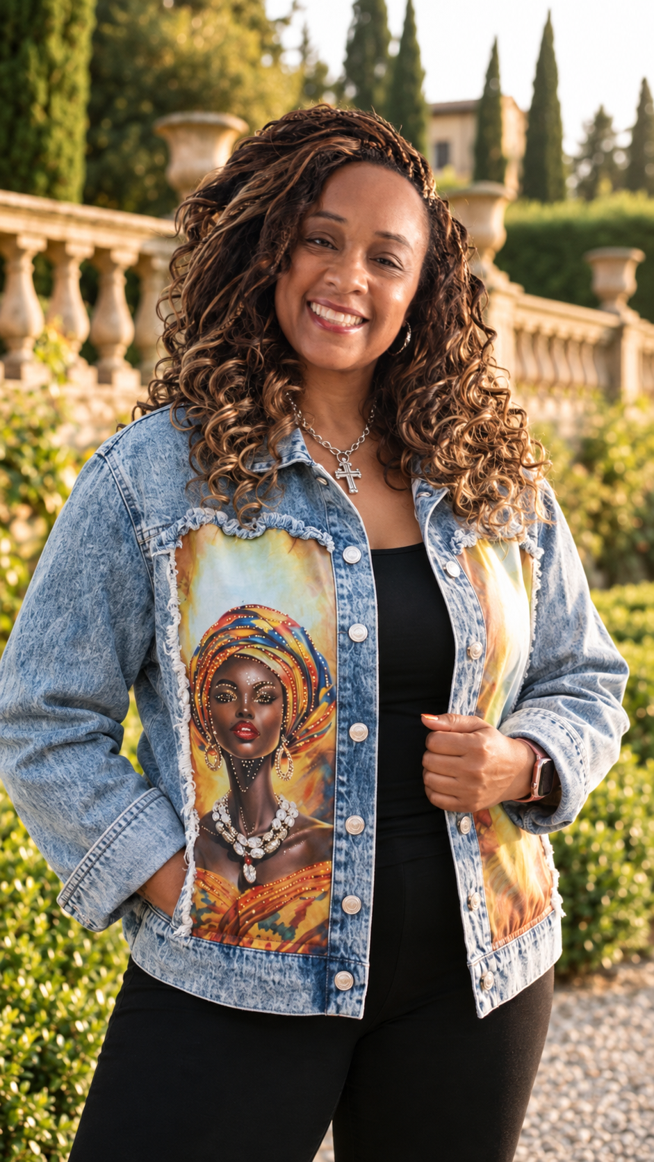 9.21.26 Jacket YK denim w golden wrap lady