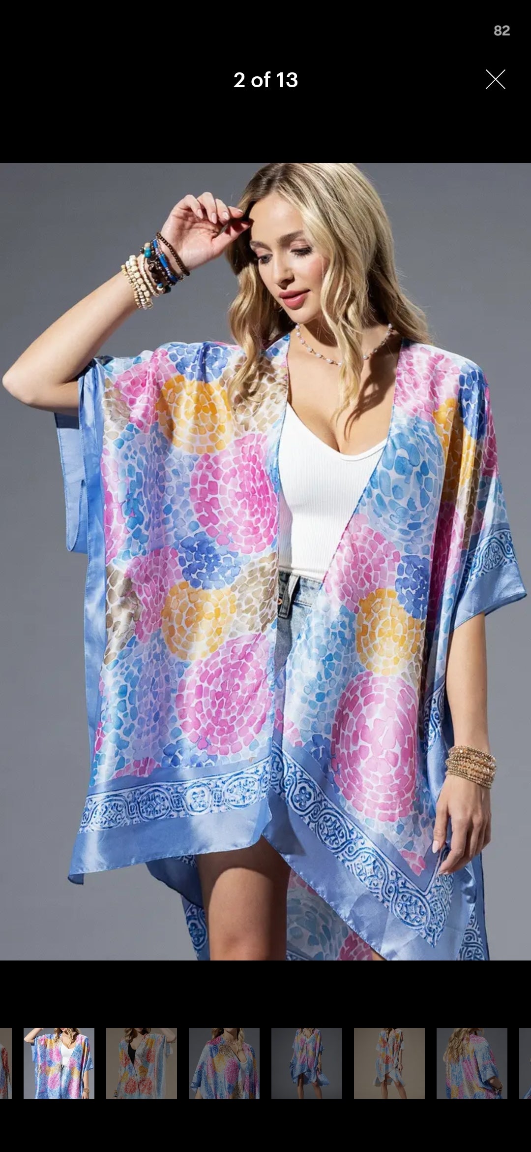 7.24.26 Duster blue circular print OS