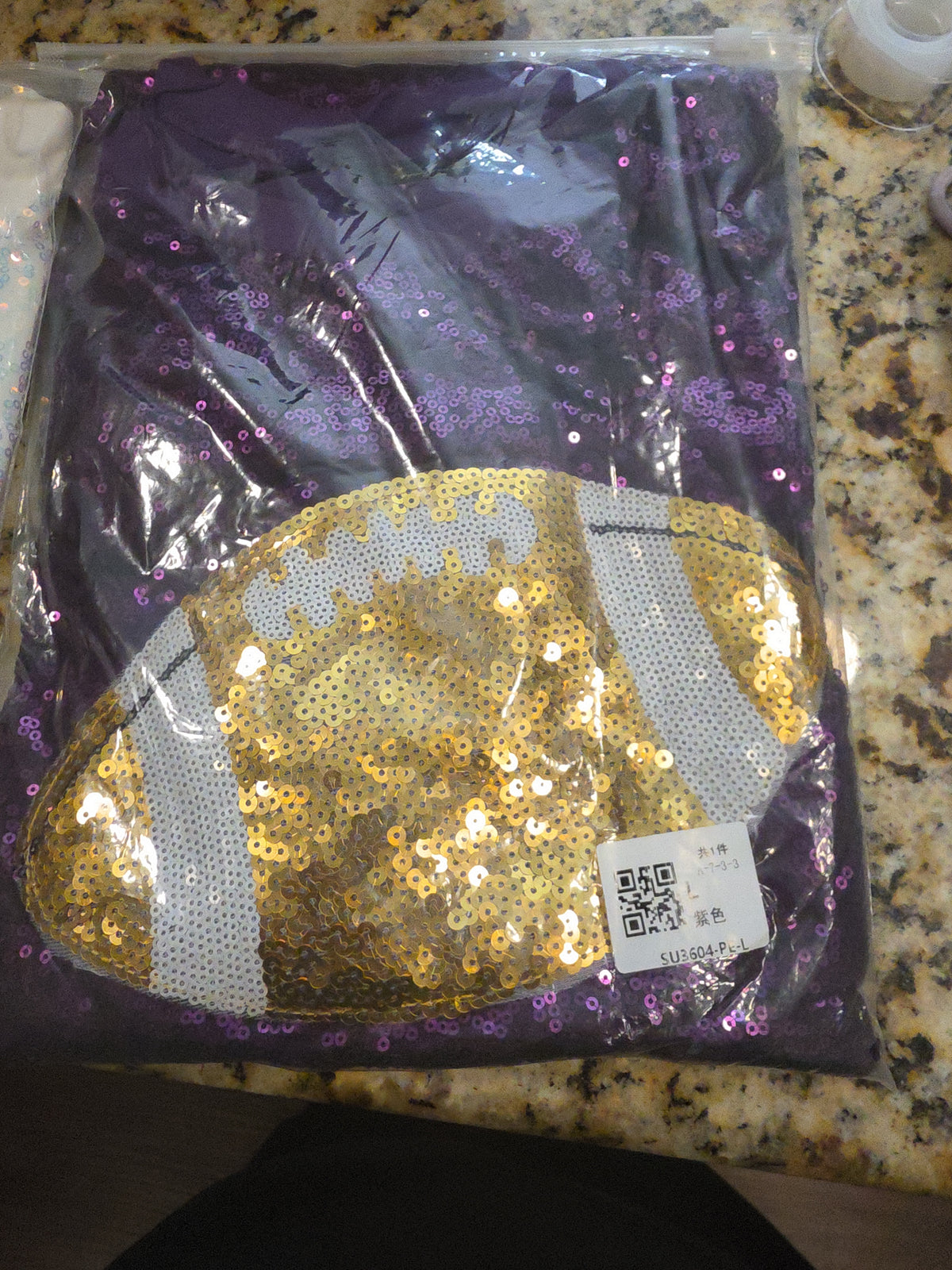 10.3.26 shirt Jersey  football purple sequin