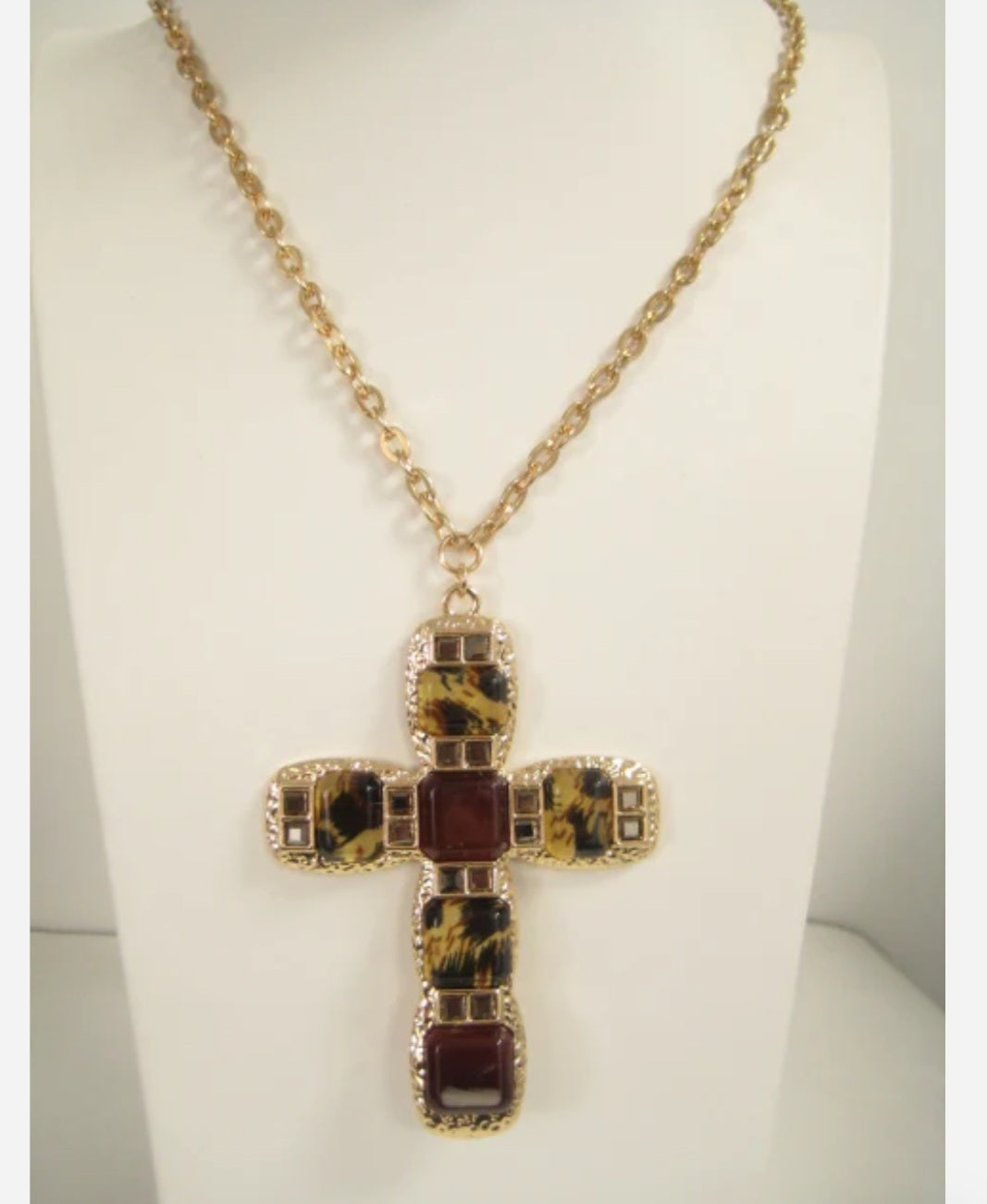 11.13 25 necklace set cross pendant gold chain earrings