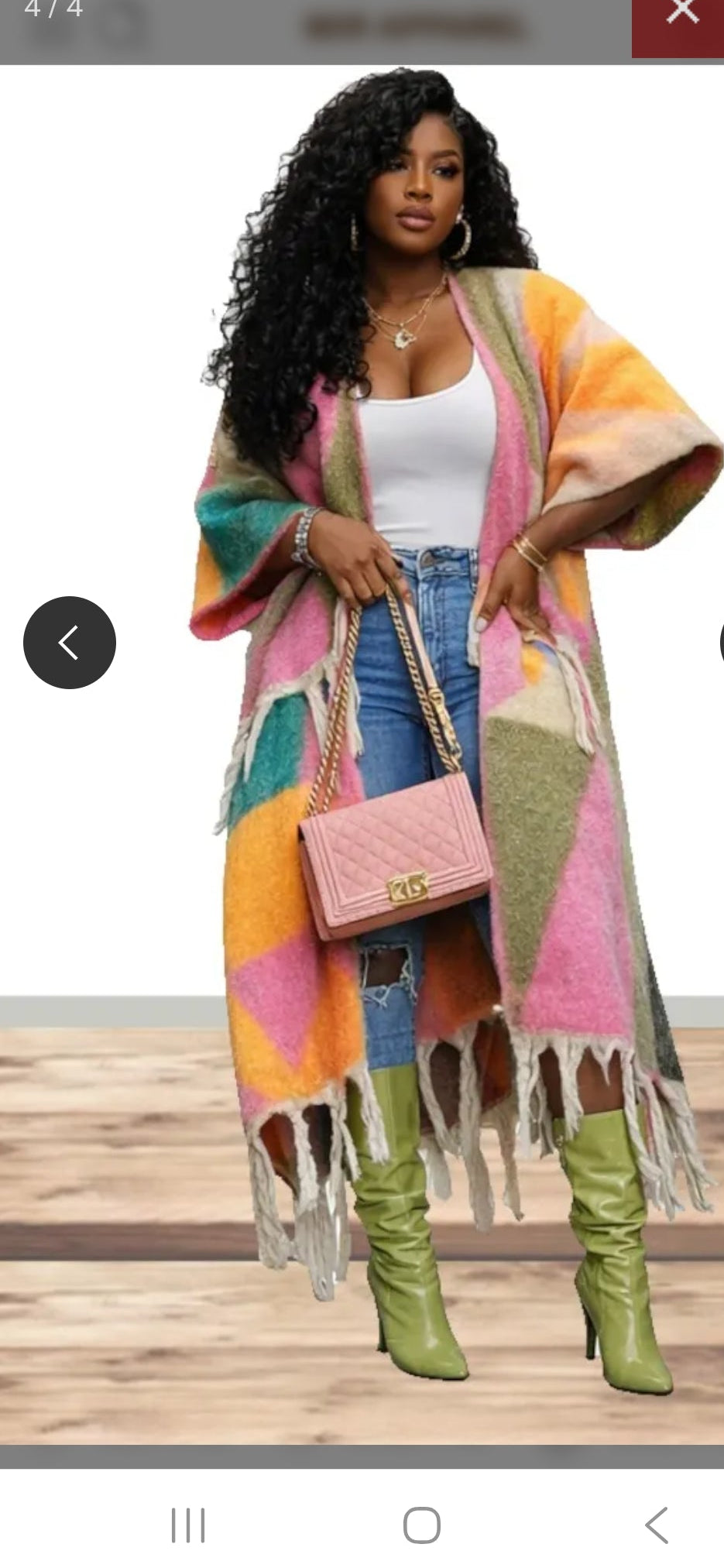 12.18.25 Sweater tassle colorful  Duster