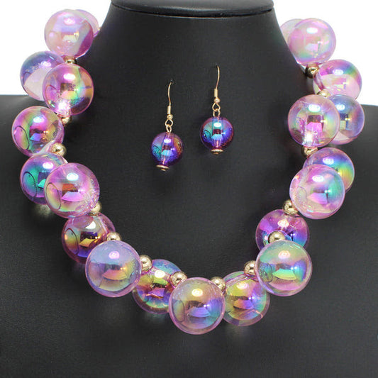 8.29.25 Necklace set bubble gum pearls set w bracelet